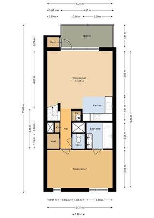 Plattegrond - Agorahof 453, 8224 JK Lelystad - Eerste verdieping - 2D.jpg